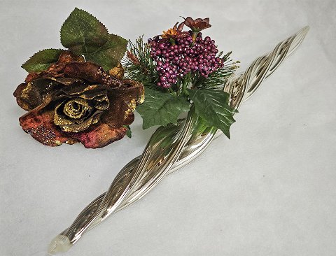 Pendente spirale in vetro  - Sconto per Fioristi e Aziende - Decoro di Natale H 40 argentato