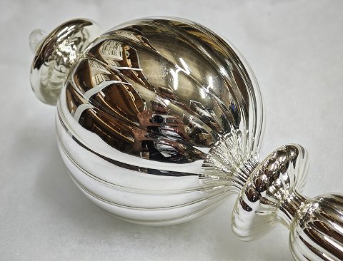 Pendente spirale con sfera  - Sconto per Fioristi e Aziende - Decoro di Natale H 32 in vetro