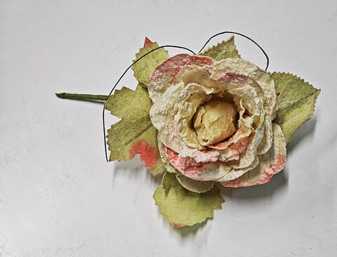 Rose in organza singola - Sconto per Fioristi e Aziende - Artificiali