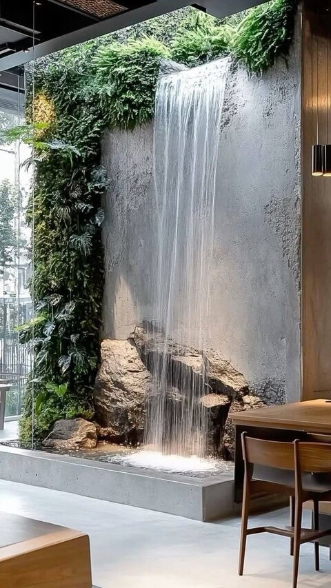 Cascata a Parete con Vegetali Preservati - Sconto per Rivenditori e Aziende Fiorissima - Per interno