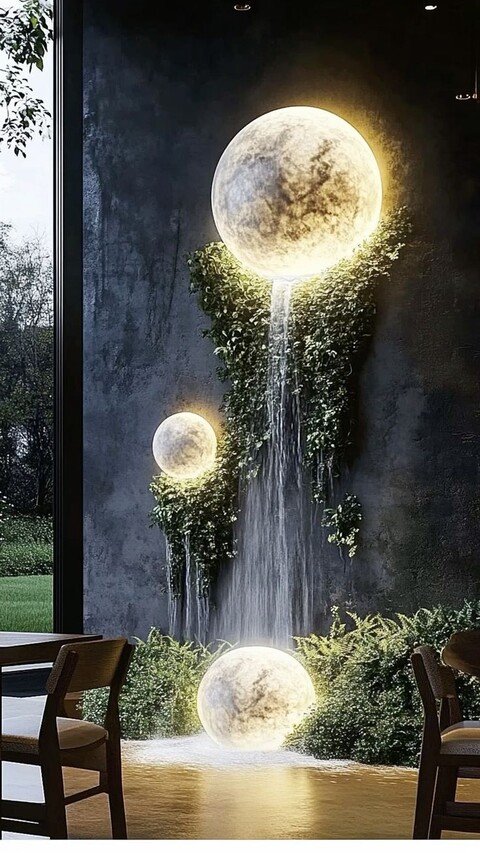Cascata a Parete con Vegetali Preservati - Sconto per Rivenditori e Aziende Fiorissima - Per interno