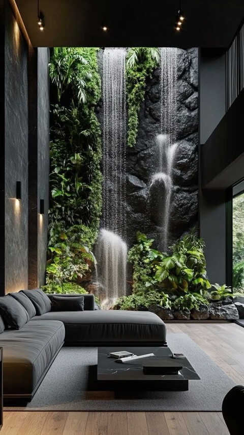 Cascata a Parete con Vegetali Preservati - Sconto per Rivenditori e Aziende Fiorissima - Per interno