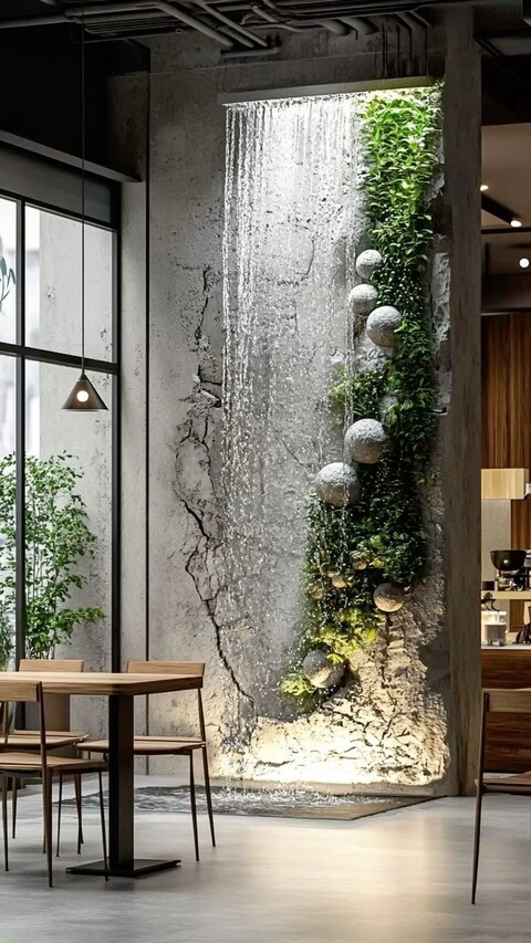 Cascata a Parete con Vegetali Preservati - Sconto per Rivenditori e Aziende Fiorissima - Per interno