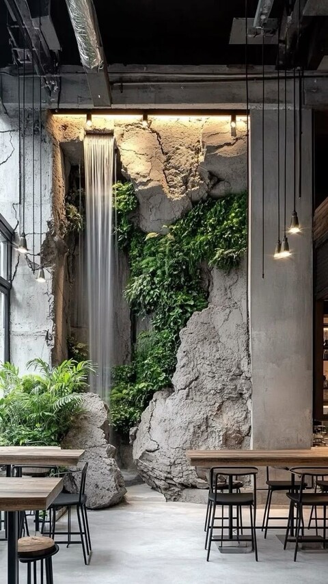 Cascata a Parete con Vegetali Preservati - Sconto per Rivenditori e Aziende Fiorissima - Per interno