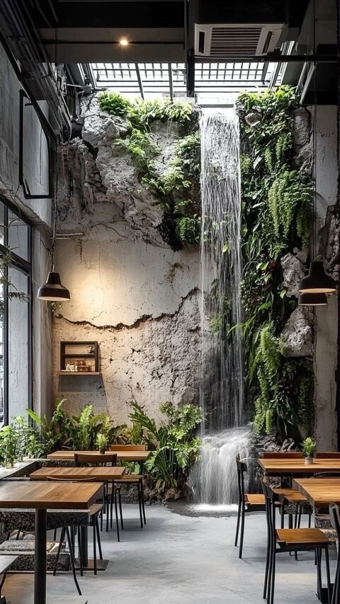 Cascata a Parete con Vegetali Preservati - Sconto per Rivenditori e Aziende Fiorissima - Per interno