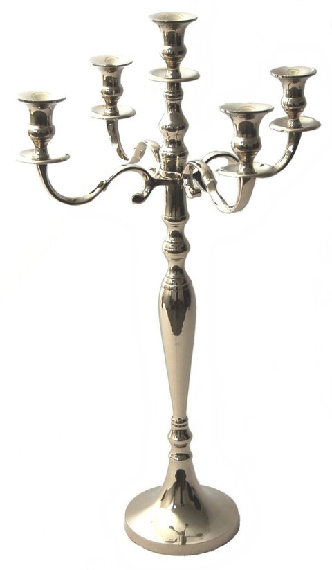 Candelabro H 75 cinque luci - Sconti per Fioristi e Aziende . -  Bianco - Oro - Silver