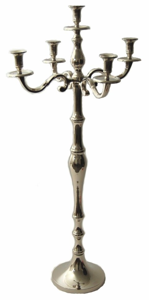 Candelabro H 120  cinque luci  - Sconti per Fioristi e Aziende . - Bianco - Oro - Silver
