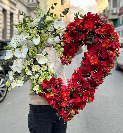 Cuore Aperto Ydro a Goccia - Sconti per Fioristi e Aziende - Misura cm. 80 x 50