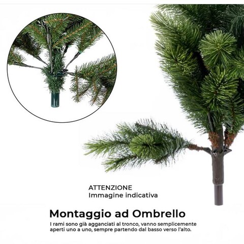 Albero Courmayeur H 260 - Sconti per Fioristi e Aziende - Innevato PVC 1540 rami