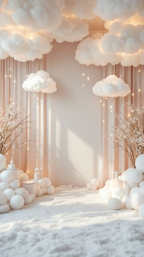 Nuvole Artificiali Sospese con Pioggia - Sconto per Fioristi e Aziende - Con o senza effetto pioggia