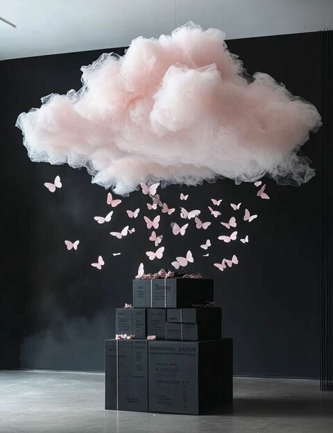 Nuvole Artificiali Sospese con Pioggia - Sconto per Fioristi e Aziende - Con o senza effetto pioggia