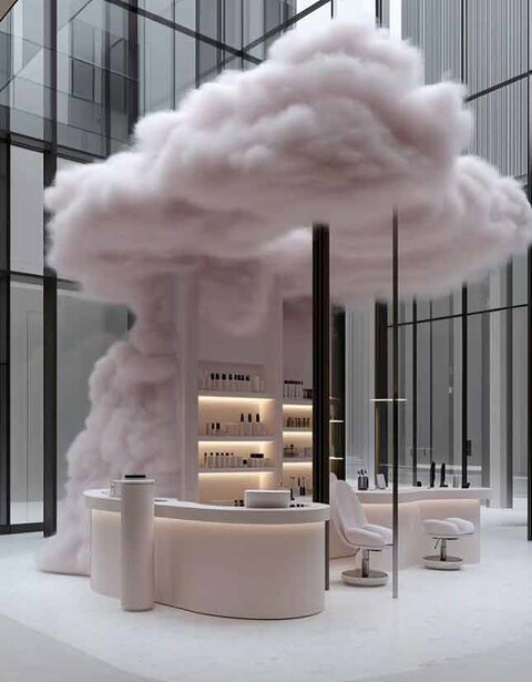 Nuvole Artificiali Sospese con Pioggia - Sconto per Fioristi e Aziende - Con o senza effetto pioggia