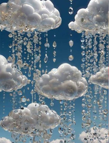 Nuvole Artificiali Sospese con Pioggia - Sconto per Fioristi e Aziende - Con o senza effetto pioggia