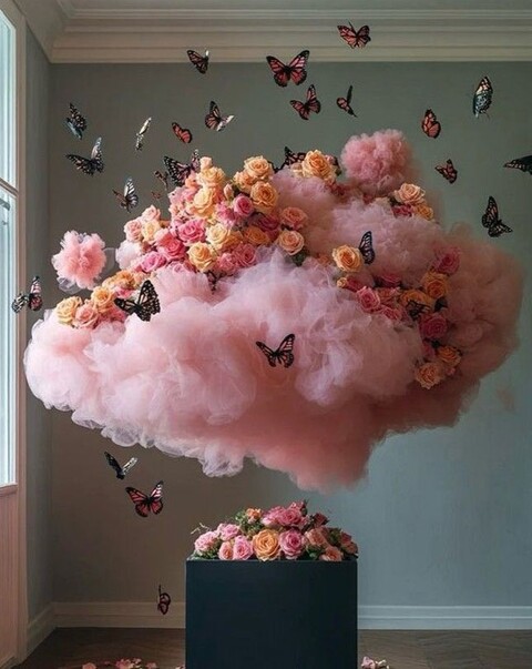 Nuvole Artificiali Sospese con Pioggia - Sconto per Fioristi e Aziende - Con o senza effetto pioggia