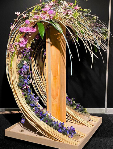 Midollino piatto H 100 - Sconti per Fioristi e Aziende - Lilla/Nat. mazzo da gr. 200