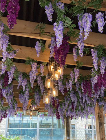 Glicine x 3  H 85 in poliester - Sconti per fioristi e aziende . - Vari colori