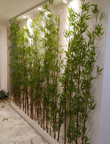 Canna di Bamboo  H 120 - Sconti per Fioristi e Aziende . - Naturale con foglie Artificiali