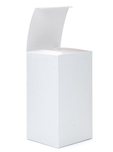 Scatola per bomboniera H 15 cm. 8 x 8 - Sconti per Fioristi, e Aziende - conf. 10 scatole - lino bianco pieghevole