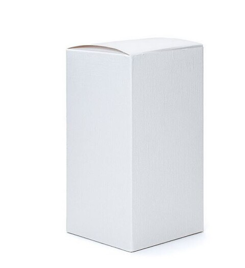 Scatola per bomboniera H 15 cm. 8 x 8 - Sconti per Fioristi, e Aziende - conf. 10 scatole - lino bianco pieghevole