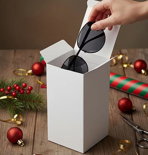 Scatola per bomboniera H 18 cm. 8 x 8 - Sconti per Fioristi e Aziende - Conf 10 scatole -  lino bianco pieghevole