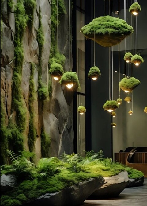 Soffitto con Moss/Vegetali Pendente - Sconto per Fioristi e Aziende  - Per interno