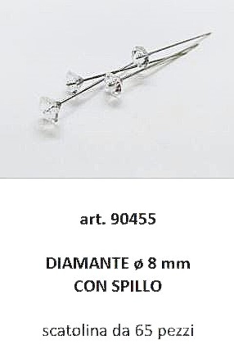 Diamante Sintetico su Spillo - Sconti per Fioristi e Aziende - Diamanti mm. 6 - 8 - 10