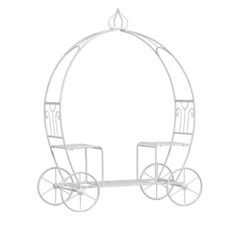 Carrozza stretta Cenerentola H 231 - Sconti per Fioristi e Aziende - 2 posti - in metallo Bianca o Oro