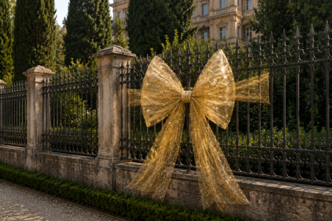 Tulle Blonda Glitterato - Sconti per Fioristi e Aziende - H 280 x 25 mt Prodotto in Italia
