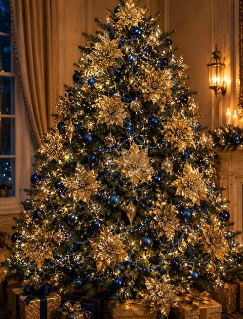 Stella di Natale Oro dm. 23 - Sconti per Fioristi e Aziende - in poliestere con Clip