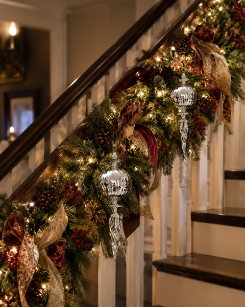 Pendente spirale con sfera  - Sconto per Fioristi e Aziende - decoro di Natale H 32 in vetro