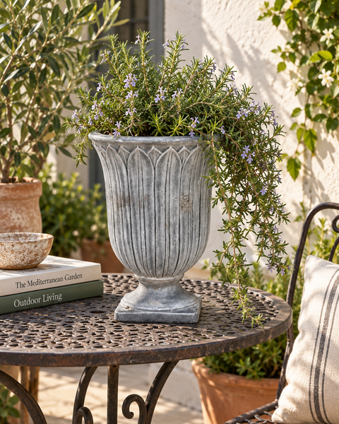 Coppa Anticata a foglie - Sconto per Fioristi e Aziende - H 25 in ceramica