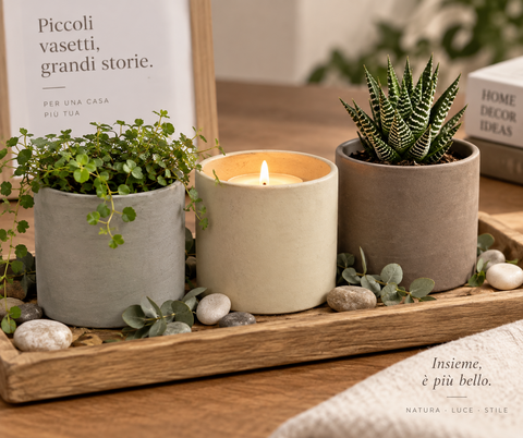 Vasetto Ceramica H 7 dm. 7 - Sconto per Fioristi e Aziende - In 3 colori