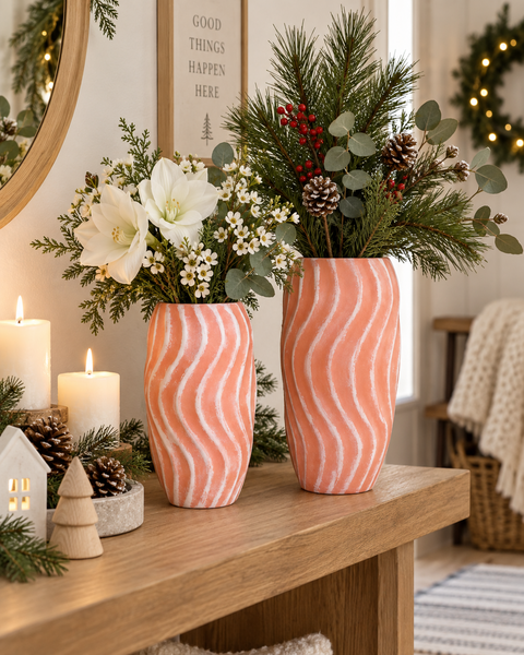 Vaso Arancione H 21 e H 27  - Sconti per Fioristi e Aziende  - Ceramica a Torciglione