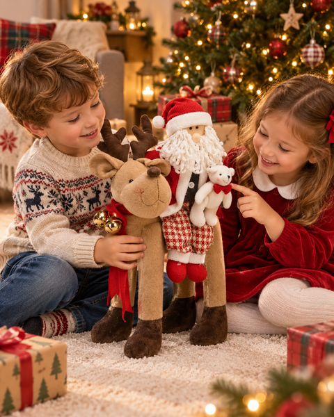 Babbo Natale su Renna - Sconti per Fioristi e Aziende - H cm. 45