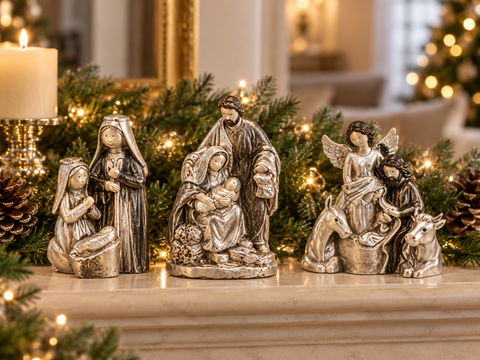 Natività Argento H 10 cm.  - Sconti per Fioristi e Aziende - in 3 modelli