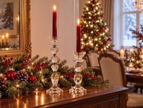 Candelabro in vetro 2 misure - Sconti per Fioristi e Aziende - H 20 e H 30
