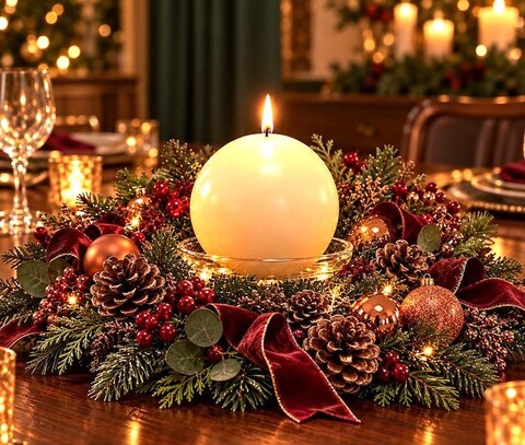 Candela sferica dm. 9.  - Sconti per Fioristi e Aziende - Box 6 Candele Bianco  Avorio