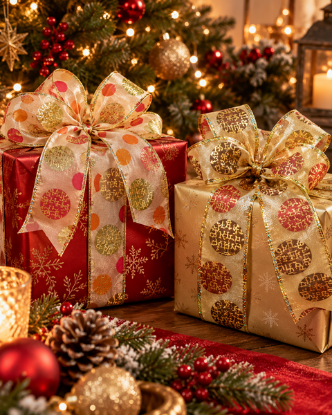 Nastro merry x'mas  H 60  - Sconti per Fioristi e Aziende - x 10 metri