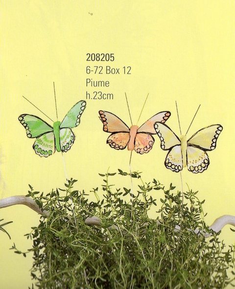 Farfalle in piuma x 12 in 3 colori - Sconti per Fioristi e Aziende