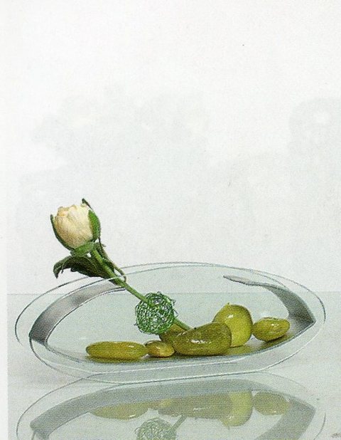 Vaso in vetro con ferro cm. 23 x 5 H 8 Mod. Melinda - Sconti per Fioristi e Aziende