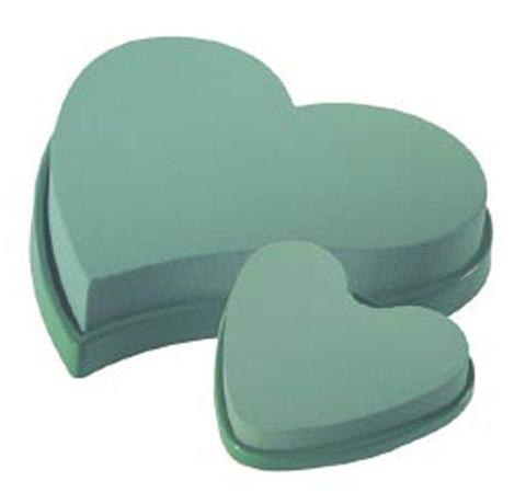 Cuore di spugna cm.30 x 2 Pz  -Articolo tecnico per Fioristi  - Ydro con Base in plastica