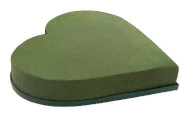 Cuore di spugna cm.30 x 2 Pz  -Articolo tecnico per Fioristi - Ydro con Base in plastica