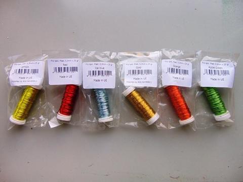 Filo ferro capillare dm. 0,3  - Sconti per Fioristi e Aziende - Rocchetto gr. 25 colorato
