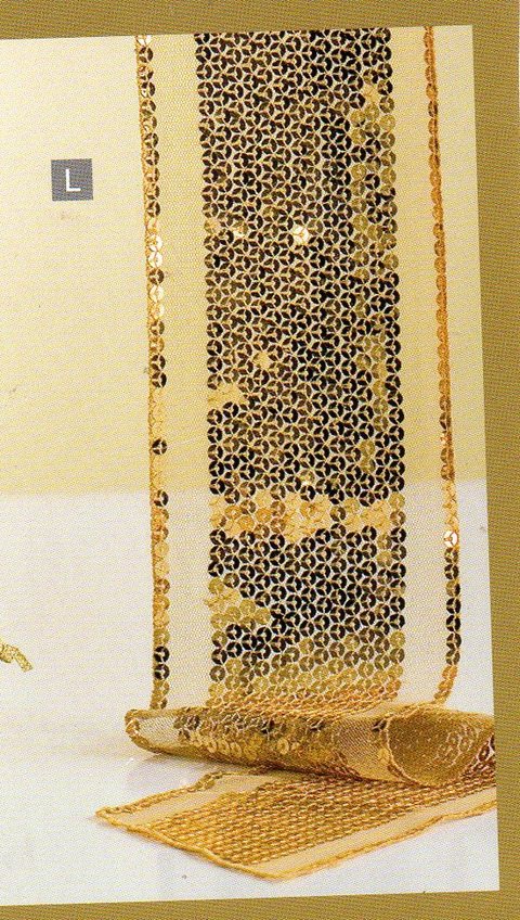 Fascia Centrotavola Oro H 10 x 180  c/paillettes oro - Sconti per Fioristi e Aziende