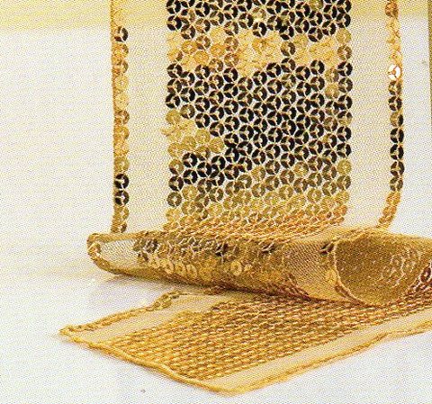 Runner Natalizio cm.180 H 10 - Sconti per Fioristi e Aziende - Decorato a Paillettes Oro