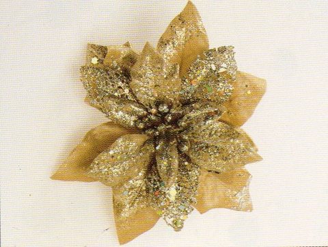 Stella di Natale Oro dm. 23 in poliestere con Clip - Sconti per Fioristi e Aziende