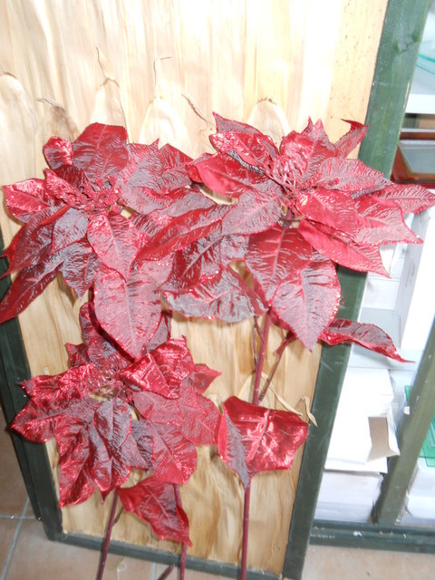 Stella di Natale Rubino Metalizzata alta cm. 110 mod. Shiny - Sconti per Fioristi e Aziende