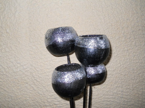Bell Cups x 4 steccati H 60  - Sconti per Fioristi e Aziende - bordo colorato e glitterato