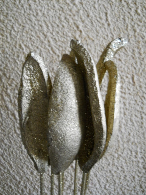 Ramo Mehostone x 8  oro glitterato - Sconti per Fioristi e Aziende