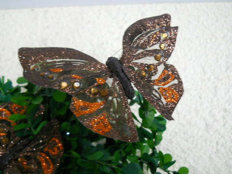 Farfalle x 12 Bronzo  Brillante cm. 18 x 11 - Sconti per Fioristi e Aziende - San Michele di Ganzaria (Catania)